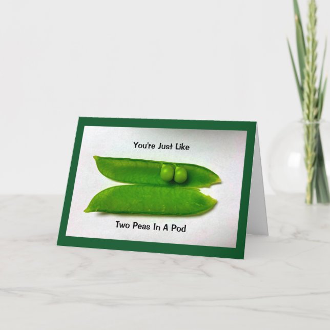 Two Peas In A Pod Anniversary Humour Card (Front)