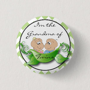 Two Peas in a Pod Baby Girl and Boy Shower Theme 3 Cm Round Badge