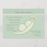 Two Peas in a Pod Baby Shower Invitation
