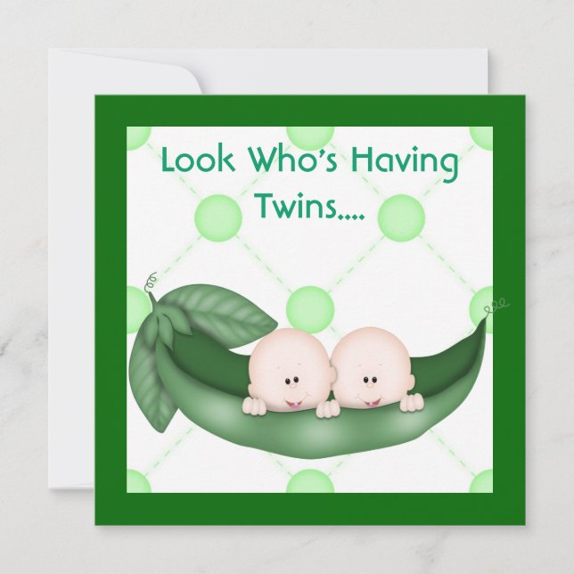 TWO PEAS IN A POD BABY SHOWER  INVITATION  GIRL /B (Front)