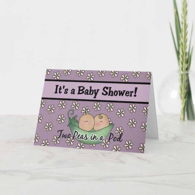 Two Peas In A Pod Baby Shower Invitations (Front)