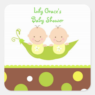 Two Peas In A Pod Baby Shower Thank you Stickers