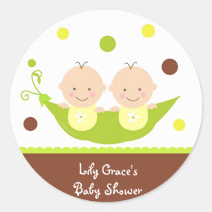 Two Peas In A Pod Baby Shower Thank you Stickers