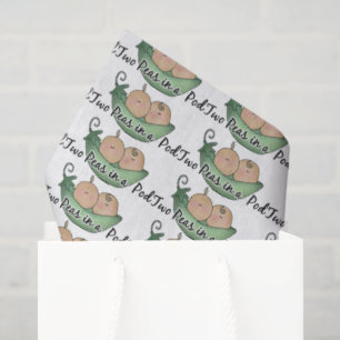 Two peas in a pod baby shower tissue paper