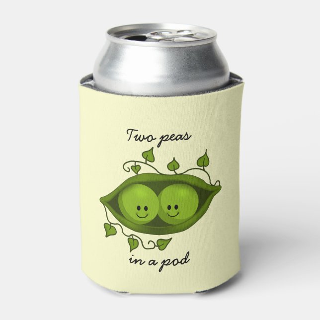 Two Peas In a Pod Can Cooler (Can Front)