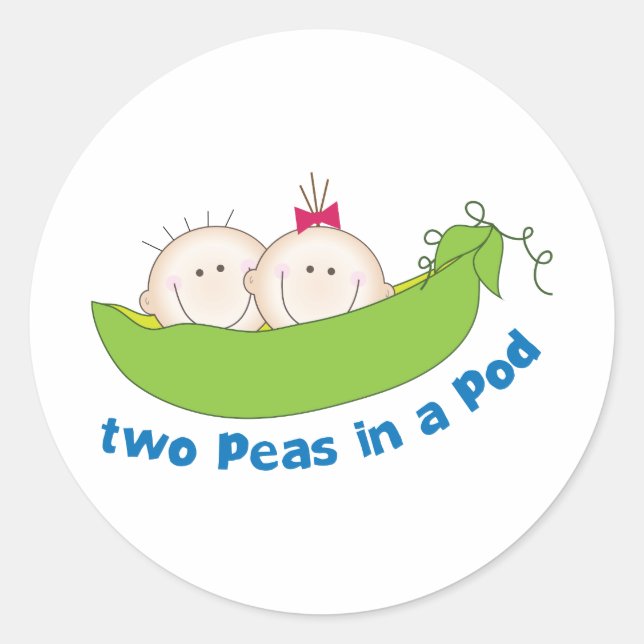 Two Peas In A Pod Classic Round Sticker (Front)