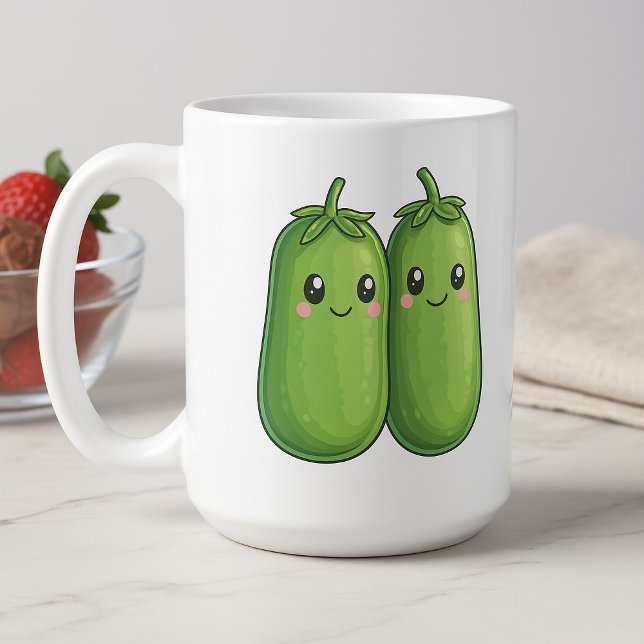Two Peas in a Pod Cute Kawaii Coffee Mug (Creator Uploaded)