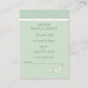 Two Peas In A Pod Diaper Raffle Ticket Enclosure Card