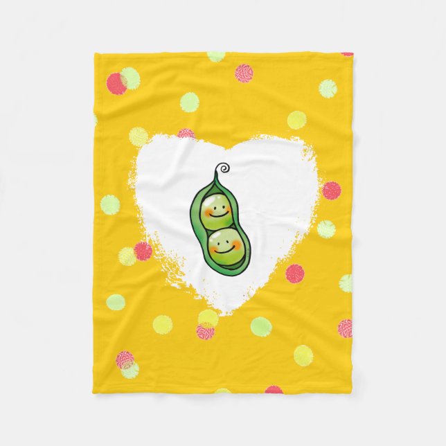 Two peas in a pod fleece blanket (Front)