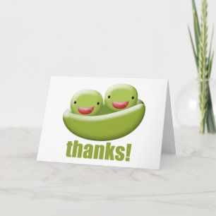 Two Peas In A Pod Give Thanks Thank You Card