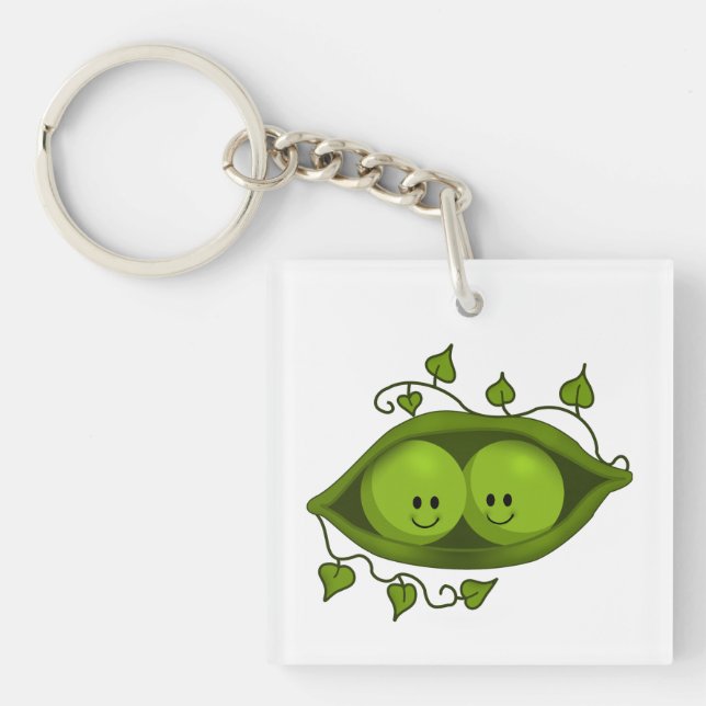 Two Peas In A Pod Key Ring (Front)