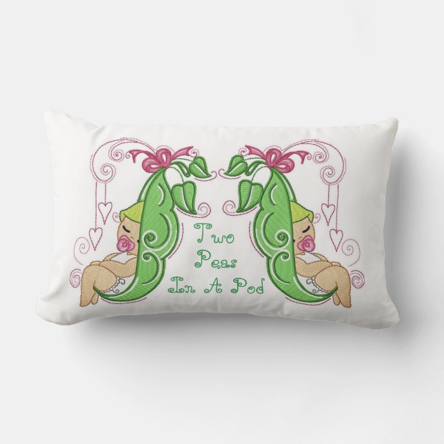 Two Peas In A Pod Lumbar Pillow (Front)