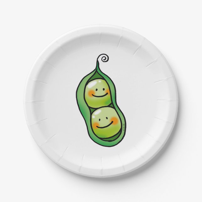 Two peas in a pod paper plate (Front)