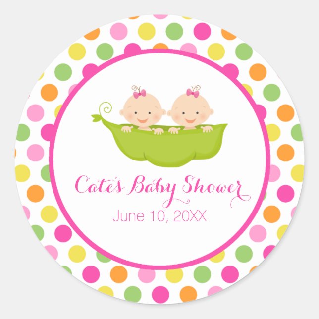 Two Peas in a Pod, Polka Dot Sticker (Front)