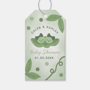 Two Peas In a Pod Twin Girl Baby Shower Favour Gift Tags