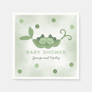 Two Peas In a Pod Twin Girls Baby Shower Napkin