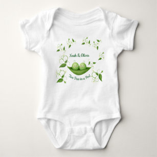 Two Peas in a Pod Twins  Baby Bodysuit