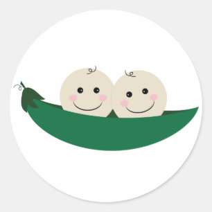 Two Peas in a Pod Twins Baby Classic Round Sticker