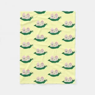 Two Peas in a Pod Twins Baby Girls Fleece Blanket