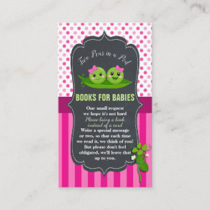 Two Peas in a Pod Twins Baby Shower Books for Baby Enclosure Card