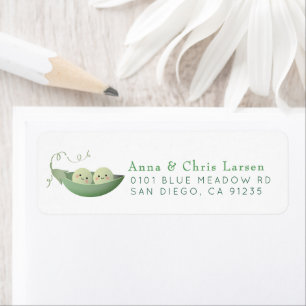 Two Peas in a Pod Twins Baby Shower Return Address Label