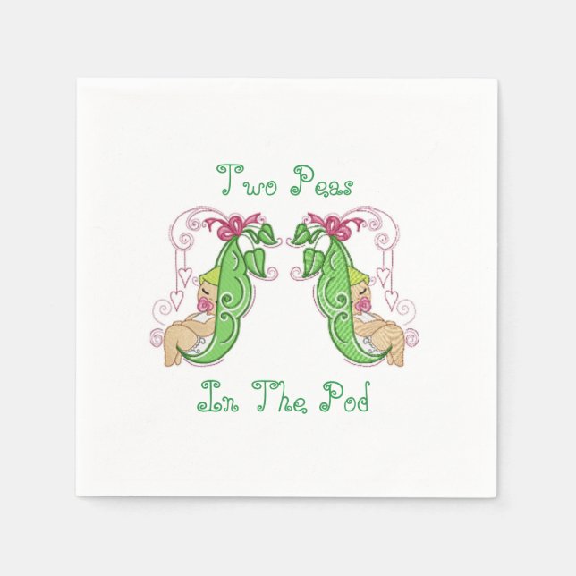 Two Peas In A Pod Twins Napkins (Front)