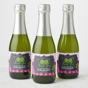 Two Peas in a Pod Twins Twin Girls Baby Shower Sparkling Wine Label