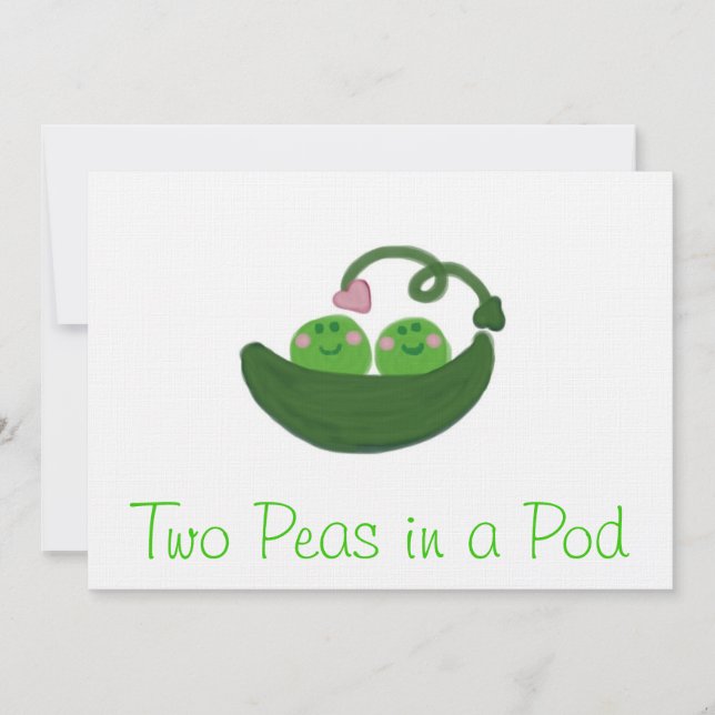 Two Peas in  Pod Invitations (Front)