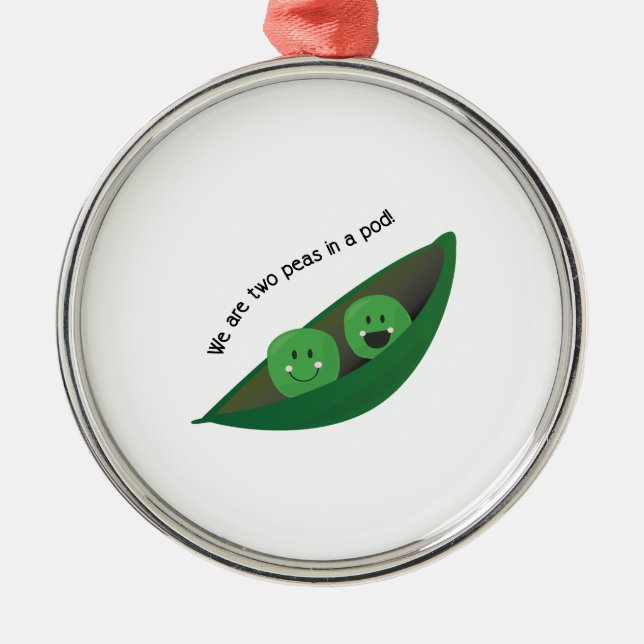 Two Peas in Pod Metal Tree Decoration (Front)