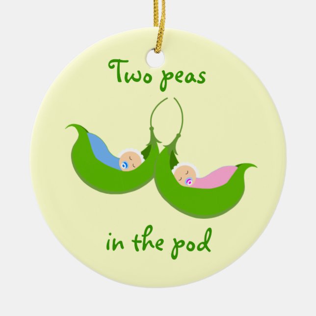 "Two Peas in the Pod" Ornament (Front)