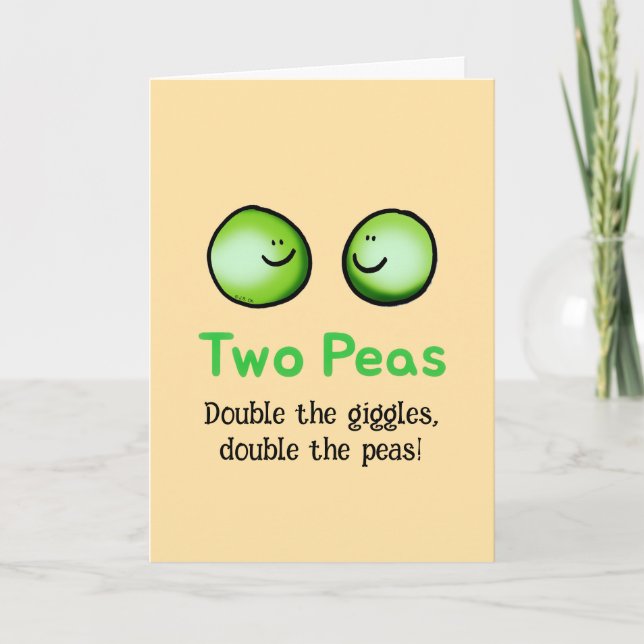 Two Peas Twin Baby Congrats Card (Front)