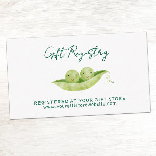 Two Peas Twin Baby Shower Gift Registry Enclosure Card