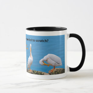 Two Pelicans with an Itch Mug