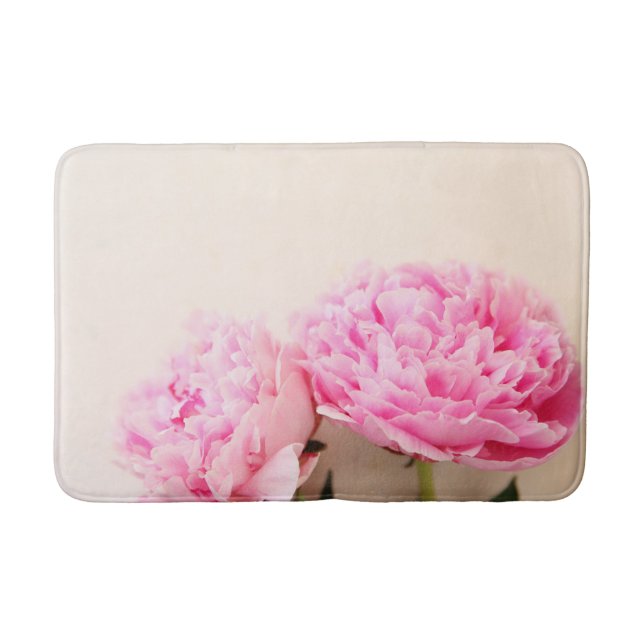 Two peonies pink bath mat (Front)