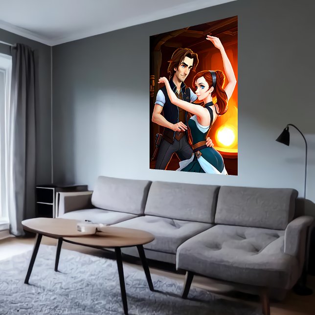 Two people dancing | AI Art Poster (Creator Uploaded)