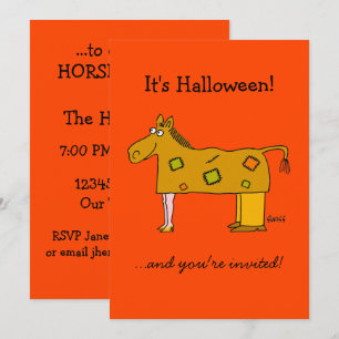 Two Person Horse Costume Funny Halloween Party Invitation