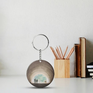 Two persons on the tunnel keychain