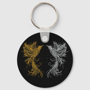 Two Phoenix Twins Key Ring