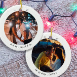 Two Photo All of Me Loves all of You Minimalist Ceramic Ornament<br><div class="desc">Minimalist ornament with your custom photos and cute handwritten style typography. The design is double-sided and the template is set up ready for you to add your photos and personalised text to the front and back. The sample wording reads "all of me .. loves all of you" and you can...</div>