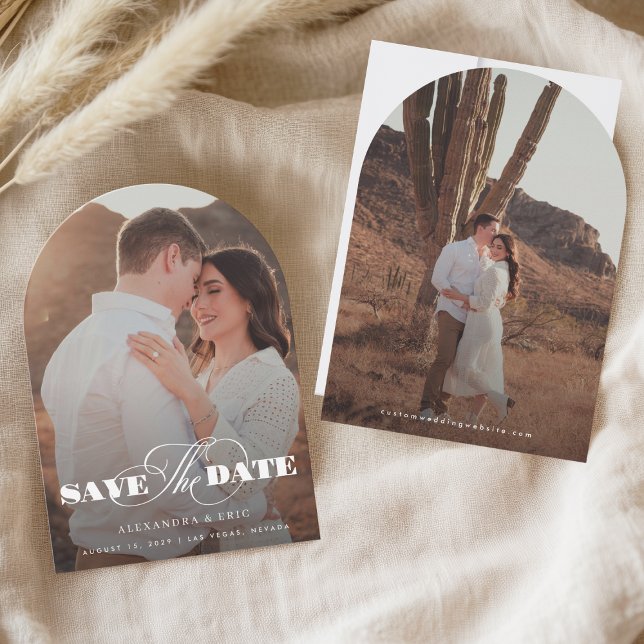 Two Photo Arch Shaped Arched Wedding Save The Date (Creator Uploaded)