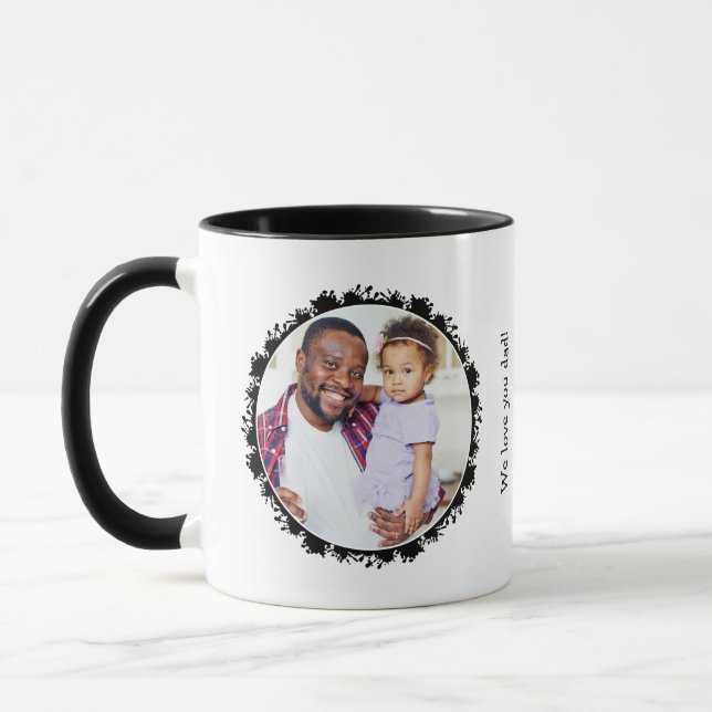 Two Photo Black Ink Splat Abstract Frame Mug (Left)