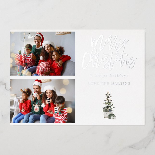 Two Photo Christmas Tree Modern (Front)