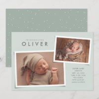 Two photo collage simple type green birth