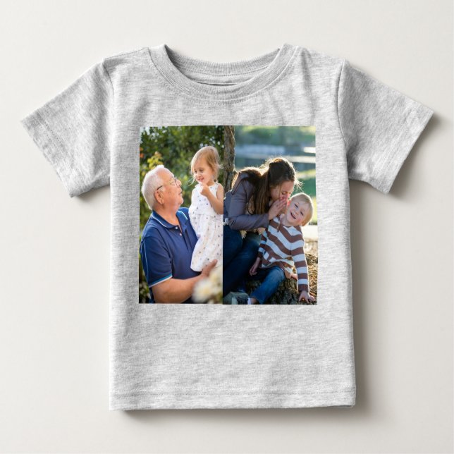 Two Photo Create Your Own Photo  Baby T-Shirt (Front)