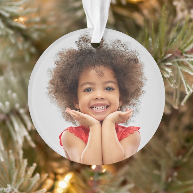 Two-photo Custom Holiday Family Gift Ornament (Tree)