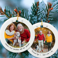 Two Photo Dog First Christmas Cute Minimalist