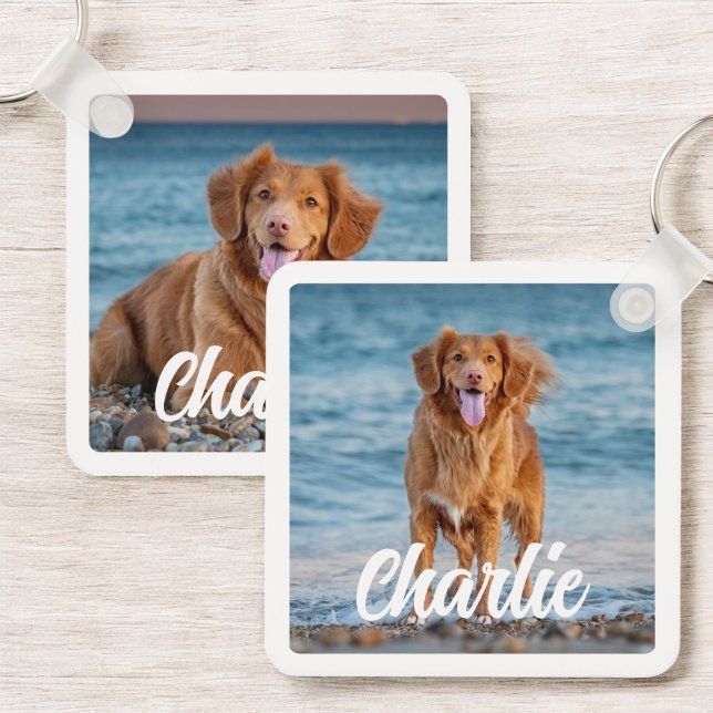 Two Photo Dog Lover Personalised Pet Keepsake Key Ring (Creator Uploaded)
