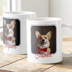 Two-Photo Dog Lover Valentine's Day Minimalist Coffee Mug