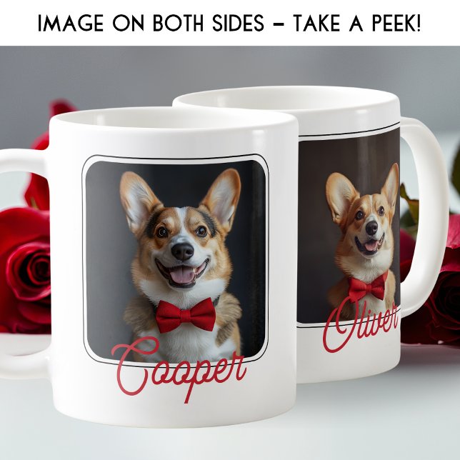 Two-Photo Dog Lover Valentine's Day Minimalist Coffee Mug (Two-Photo Dog Lover Valentine's Day Minimalist Coffee Mug)