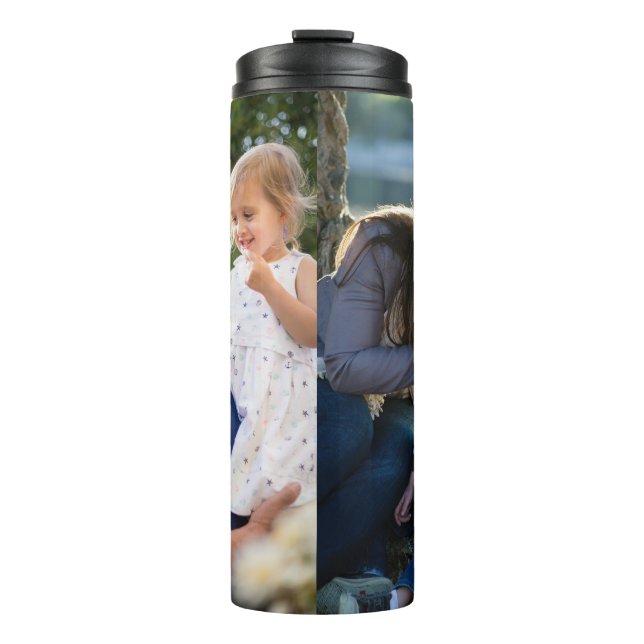Two Photo Double Sided Create Your Own Photo  Thermal Tumbler (Front)